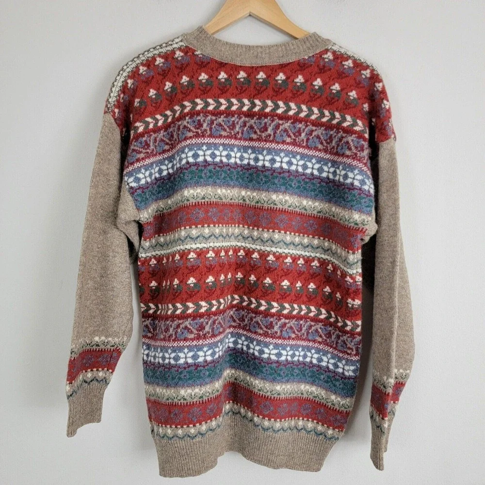 Tiffany & Tomato Pullover Sweater Women 3 Multicolor Distressed Wool Long Sleeve